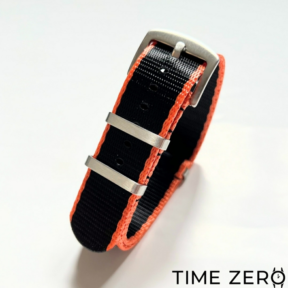 New Black/Orange Ballistic Nylon NATO Watch Strap (The Velocity Collection)